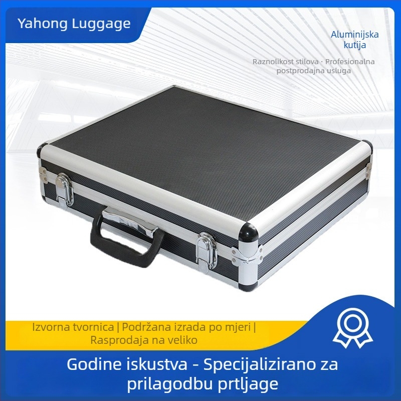 Aluminijska kutija za instrumente s EVA unutrašnjošću, crna prijenosna višenamjenska kutija za alate