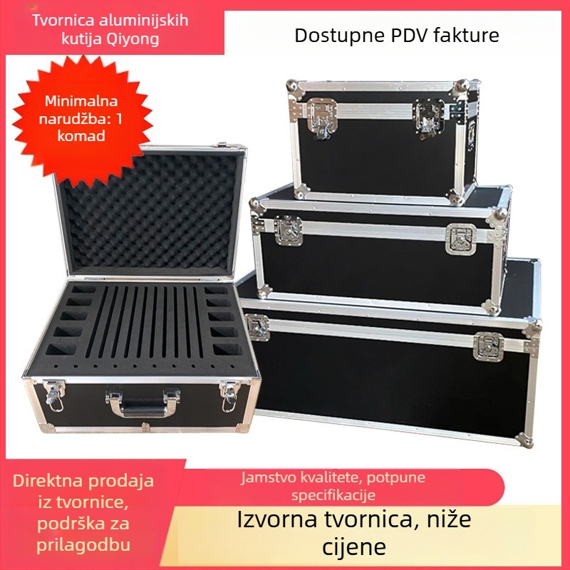 Aluminijski kovčeg za opremu s protupožnim panelima i EVA unutarnjom postavom, prilagodljiva izrada