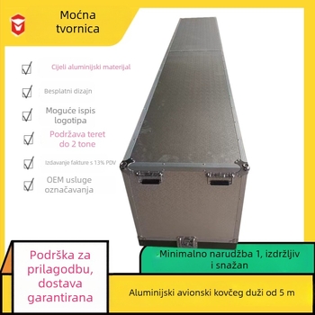Aluminijska kutija za prijenos opreme, duljina 3 m, nosivost 1000 kg, površina s teksturom narančaste kore, EVA obloga