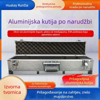 Kutija od aluminijske legure za precizne instrumente i opremu, EVA materijal, crna otporna na udarce kutija za pohranu, višefunkcionalna