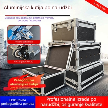 Kutija od aluminijske legure za precizne instrumente i opremu, EVA materijal, crna otporna na udarce kutija za pohranu, višefunkcionalna