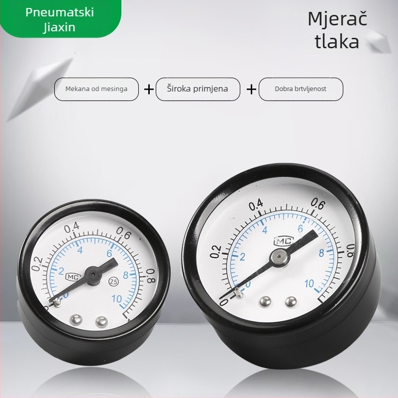 Precizan tlakomjer za zrak izvor, Y-40 osični, Y-50 bez rubnika, raspon 0-1.0, preciznost 0.01, promjer 50 mm, radna temperatura 10-60