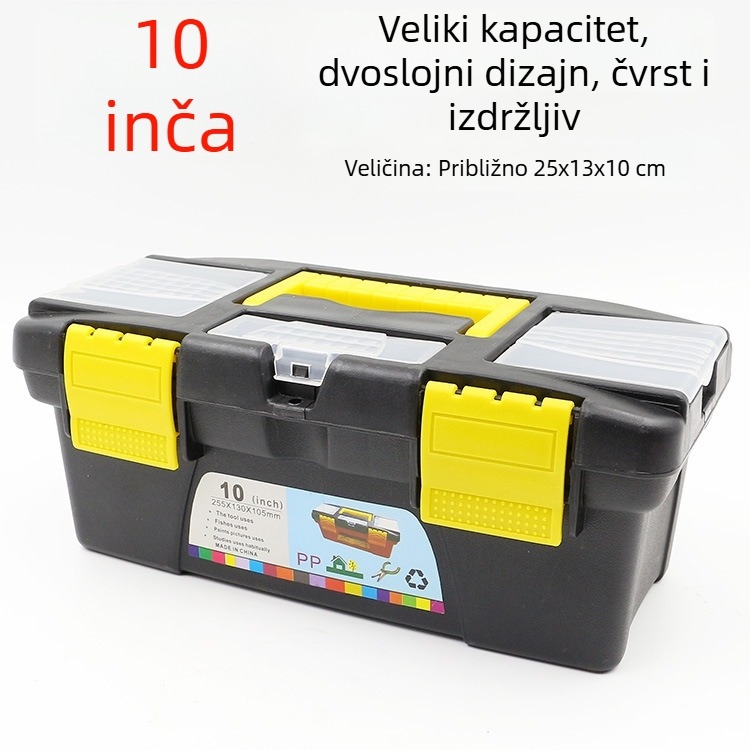 10-inčna plastična kutija za umjetnost s ručkom, prijenosna kutija za pohranu s dodacima i dijelovima instrumenata