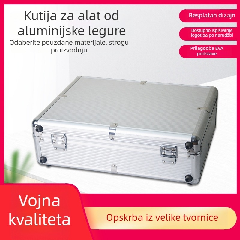 Industrijsko aviono kutija za alat od aluminija, prijenosna kutija za metalne komponente, otporna na udarce višefunkcionalna aluminijska kutija