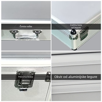 Aluminijska kutija za instrumente i alate od aluminijske legure, prijenosni jednoslojni dizajn