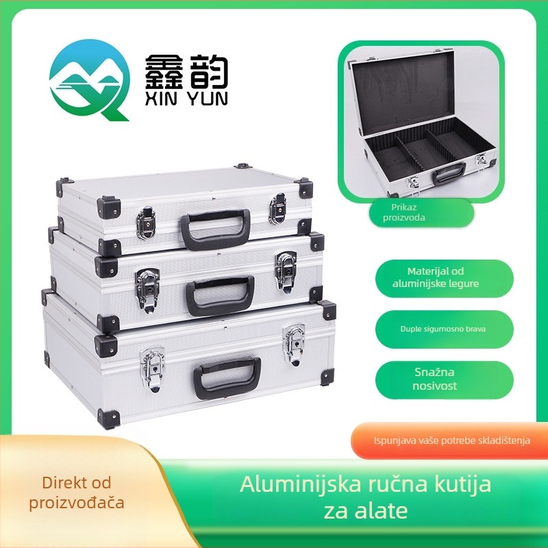 Prijenosna kutija za alate od aluminijske legure s ABS površinom, MDF pločom i EVA uloškom — model Xy-gjx010