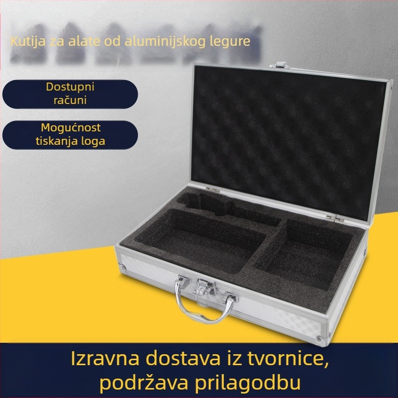 Aluminijska kutija za audio opremu, kufer-stil, nosivost 5 kg, aluminijski okvir