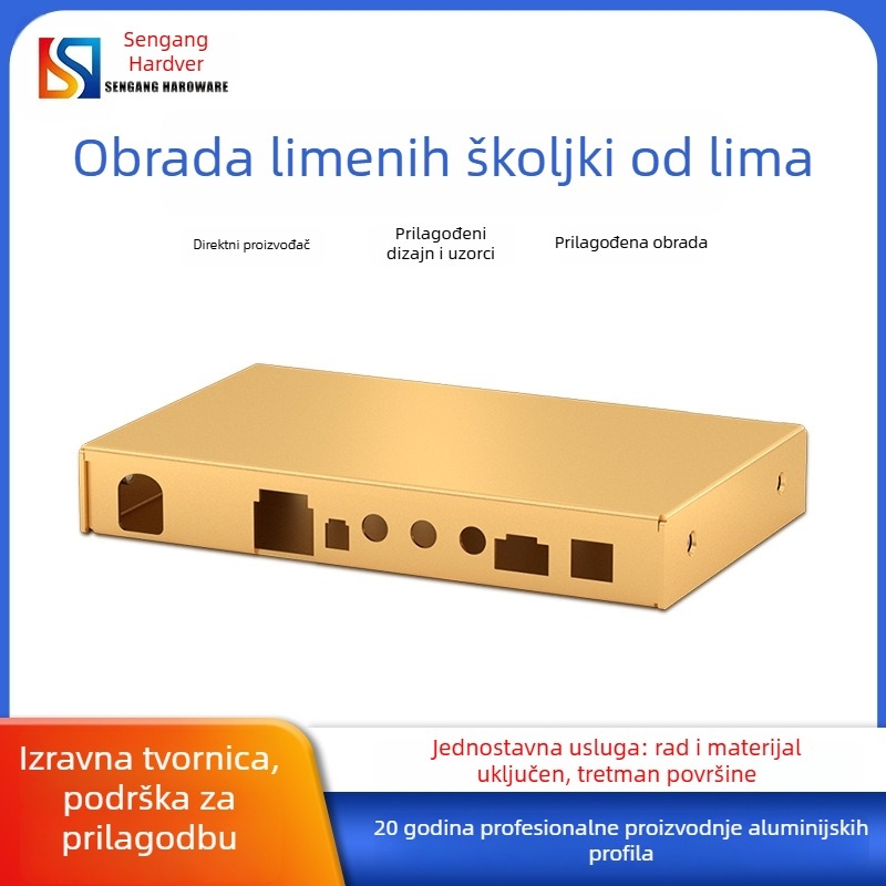 Mašinski obrađeno aluminijsko kućište za instrumente i gateway zaslone, kućište od aluminijske legure, kompaktan stil, srednja tvrdoća