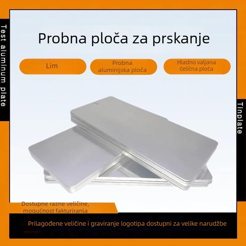 Testni listovi: aluminijski list s sprejem premazom; tinplate list; željezni list s bojom; aluminijski list s prah premazom na čeličnom ploči