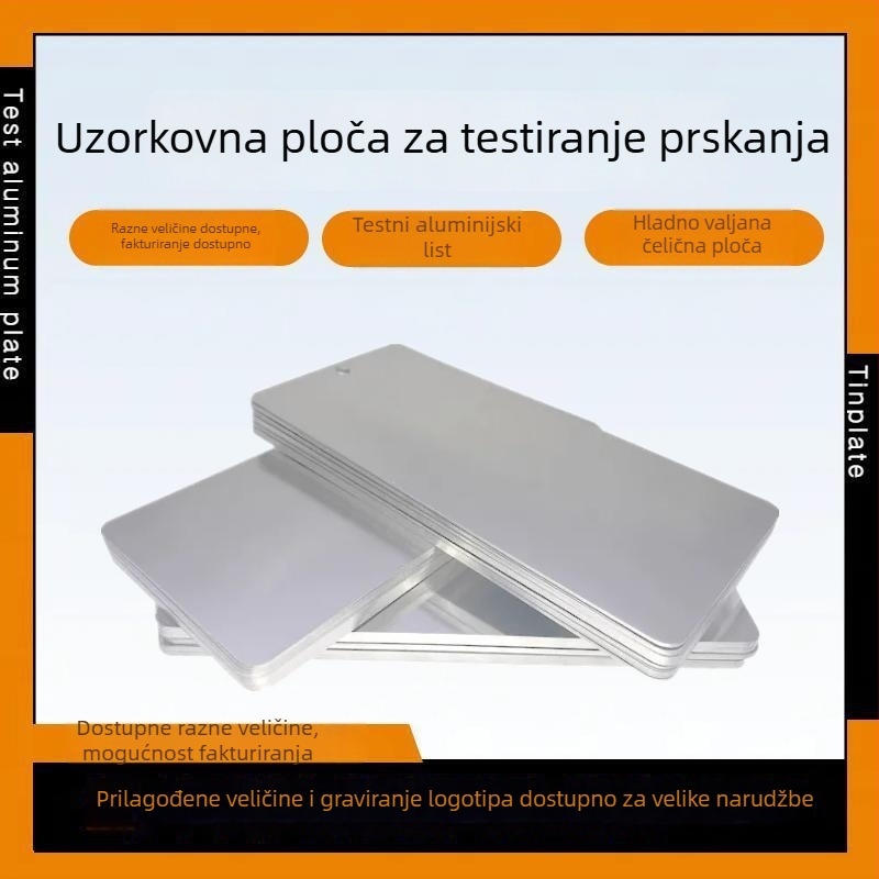Testni listovi: aluminijski list s sprejem premazom; tinplate list; željezni list s bojom; aluminijski list s prah premazom na čeličnom ploči