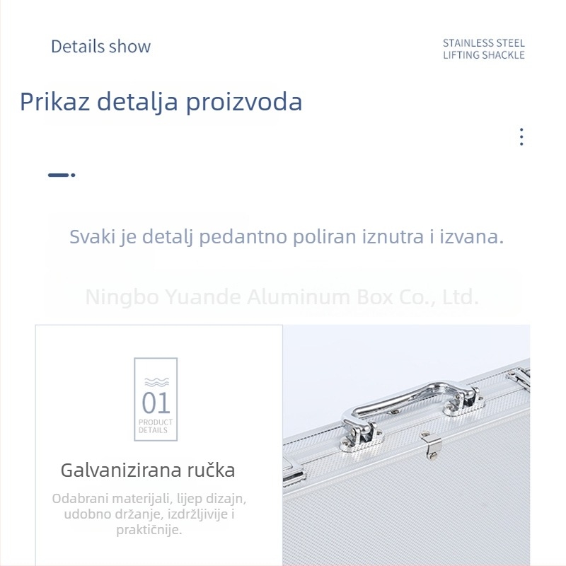 Kutija za žetone od aluminijske legure s baršunastom ambalažom i konstrukcijom od ploče gustoće — prijenosna kutija za zabavu
