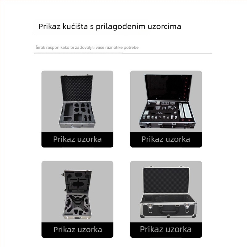 Aluminijski okvir kutije za alate, prijenosna kutija za alat s EVA presvlakom od perlane vate