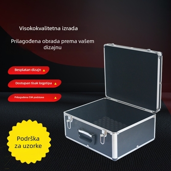 Višenamjenska četverokutna kutija od aluminijske legure za alat i instrumente, otporna na padove, prijenosna
