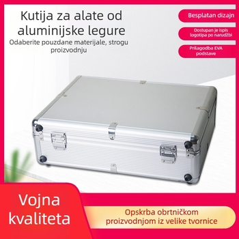 Aluminijski kovčeg za alate za precizne instrumente, prijenosna kutija s kodom za kilu, otporna na udarce avionski kovčeg, prilagodljiva aluminijska kutija