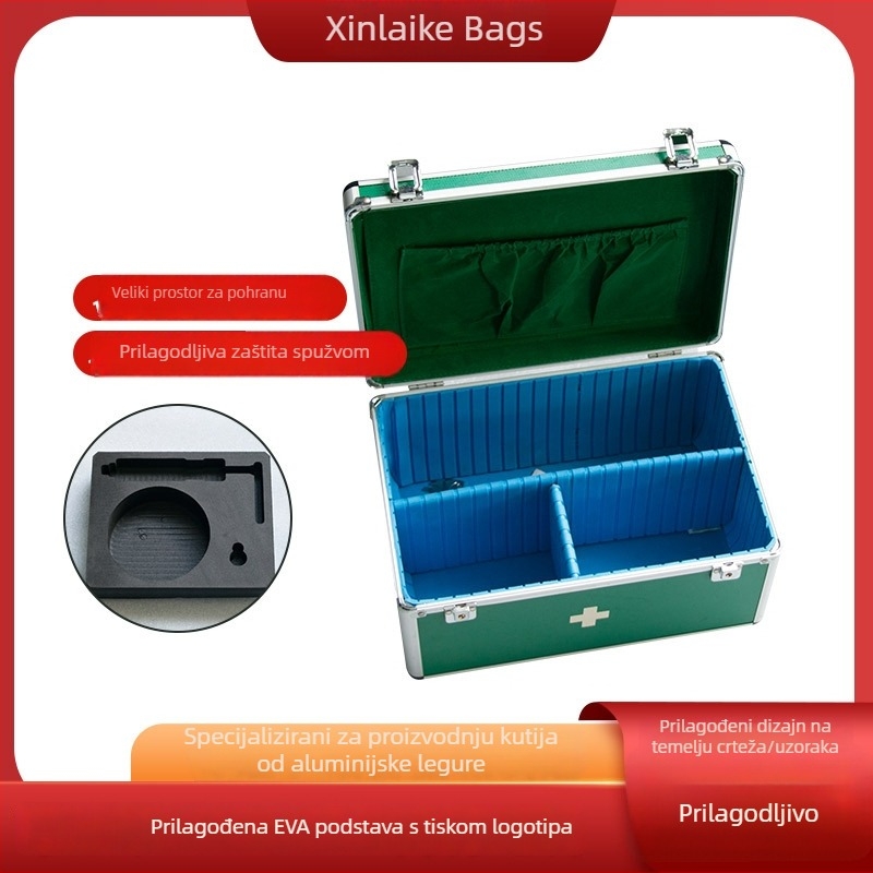 Prijenosna medicinska kutija od aluminijske legure s aluminijskim rubom
