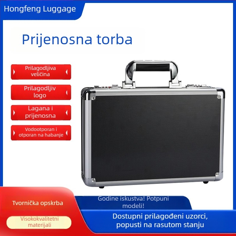 Prijenosna kutija za alate od aluminijske legure, otporna na udarce, kutija za alate i opremu, kutija za pohranu električnih bušilica