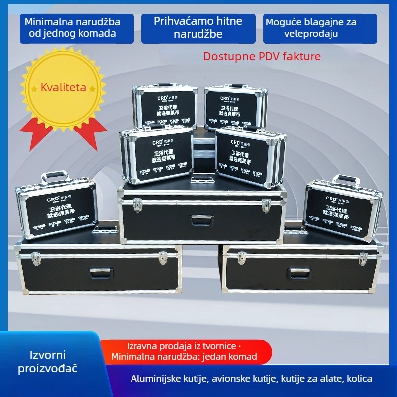 Aluminijska kutija za instrumente s vatrootporanim panelom, aluminijski okvir, prilagodljiv unutarnji prostor, nosivost do 454 kg