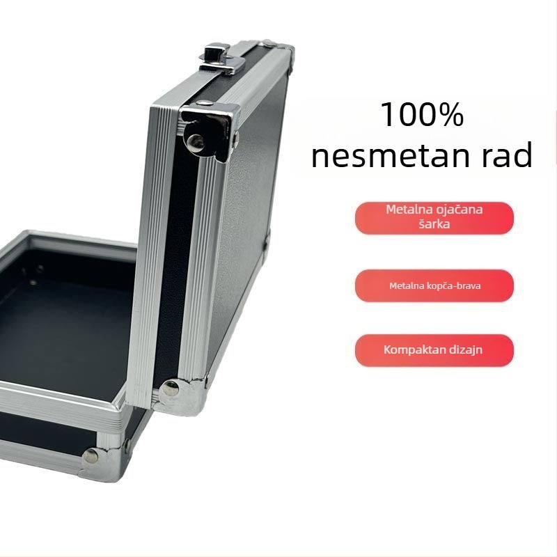 Crna kutija za alate od aluminijskog legura, višefunkcionalna, prijenosna za vanjska putovanja
