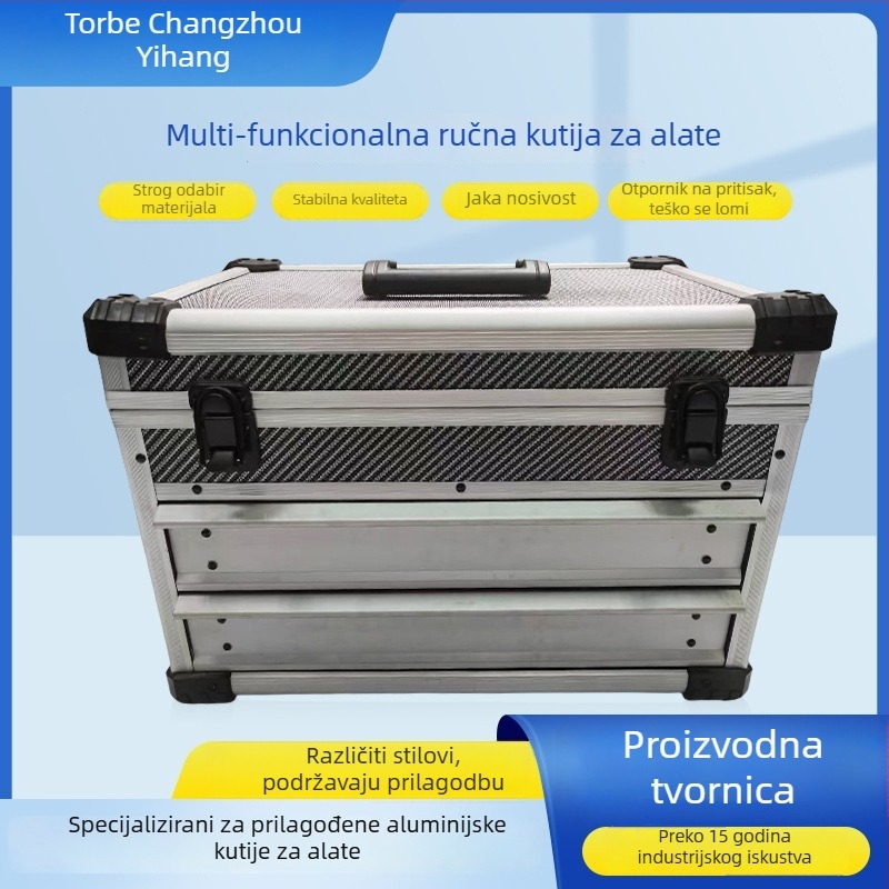 Višefunkcionalna prijenosna kutija za alate, aluminijsko-magnezijeva legura, jednodijelno oblikovana