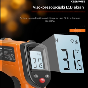 Qingwei CX6000 Ručni infracrveni pištolj za mjerenje temperature ulja – Industrijski termometar za kuhinju i pečenje