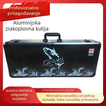 Crni aluminijski višenamjenski kovčeg za instrumente i opremu s zaključavanjem, prijenosna kutija za alat