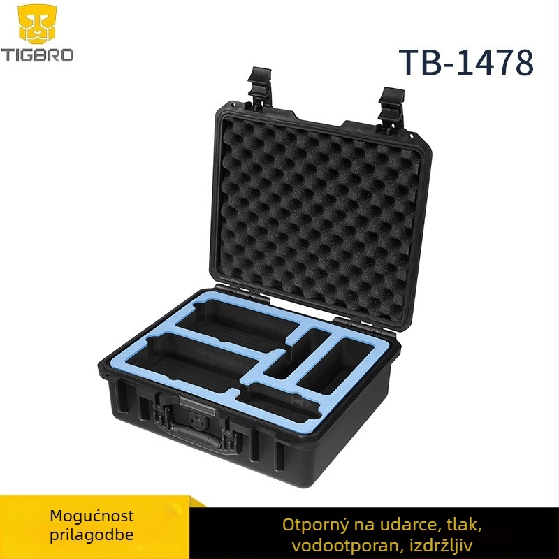 TIGBRO TB-1478 industrijska zaštitna plastična kutija za instrumente – vodootporna, otporna na pritisak; Materijal: plastika; Prilagođeno obrađivanje: Da