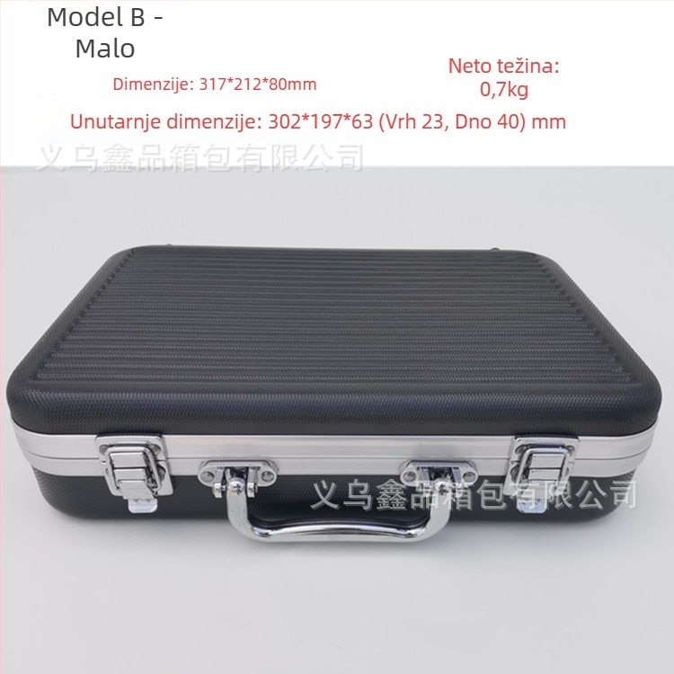 Ručna kutija za alat s aluminijskim okvirom i ABS kućištem, EVA unutarnjom oblogom, model ABS-6, pogodna za razna pakiranja