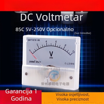 85C1 Analogni voltmetar, višerazinski raspon: 5V, 10V DC, 30V, 50V, 250V