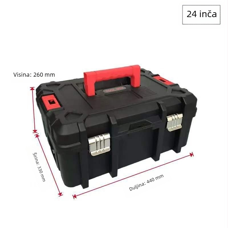 Black Warrior Toolbox Series Dvoslojna plastična kutija za alate, prijenosna kutija za električara, višefunkcionalna