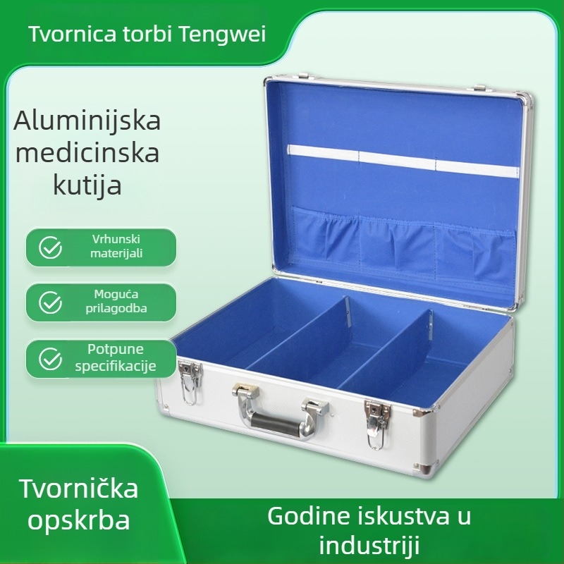 Aluminijska kutija za medicinske potrepštine s zaštitom od udaraca i EVA pjenu — organizator alata, izdržljiva