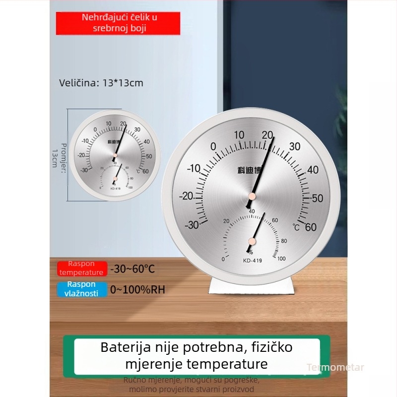 Cordibo unutarnji mehanički termometar i higrometar s mjerenjem suho/mokro, mjerenje temperature i vlage, za uredske i javne prostore