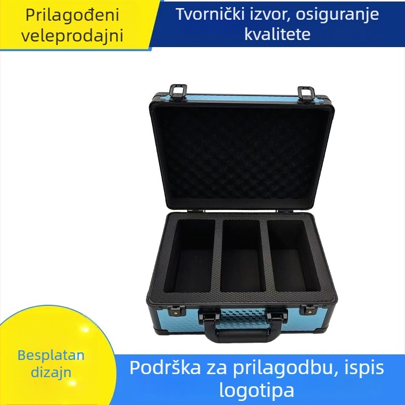 Prijenosna kutija za kartice od aluminijske legure s heksagonalnim uzorkom, za PSA/BGS ocijenjene kartice – prikaz i pohrana