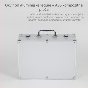 Aluminijski alatni kovčeg, prijenosni, otporni na udarce, brava s lozinkom — Marka Hengwo; Podrijetlo: Linyi; Stil: Prilagodljiv