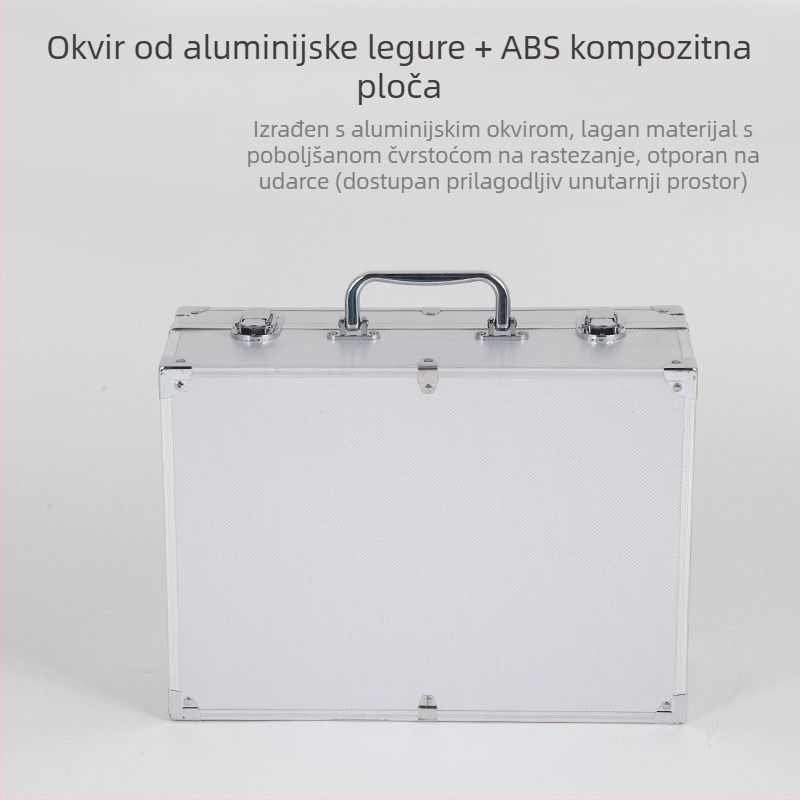 Aluminijski alatni kovčeg, prijenosni, otporni na udarce, brava s lozinkom — Marka Hengwo; Podrijetlo: Linyi; Stil: Prilagodljiv