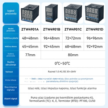 Chint ZTW inteligentni regulator temperature s PID, višenamjenski digitalni zaslon, automatska regulacija temperature, visoka preciznost