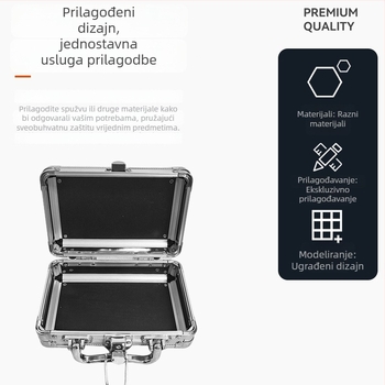 Kutija za pohranu od aluminijske legure, kvadratnog oblika, vanjska upotreba, prilagodljiva