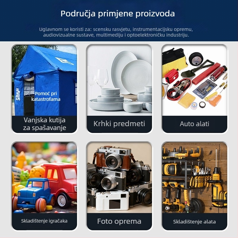Kutija za pohranu od aluminijske legure, kvadratnog oblika, vanjska upotreba, prilagodljiva