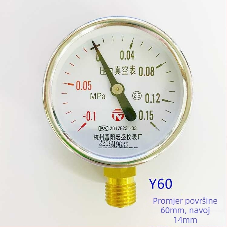 Dijafragmatski tlakmjer za vakuum i pozitivan/negativan tlak, model YZ100*-0.1-0.15 MPa