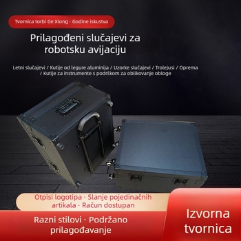 Čvrsta aluminijska kutija za instrumente i opremu, vodootporna, otporna na udarce, s teleskopskom ručkom
