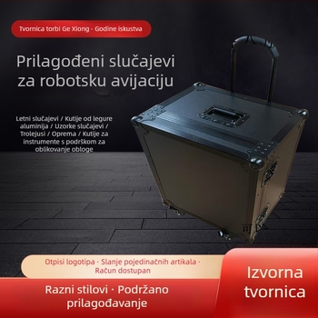Čvrsta aluminijska kutija za instrumente i opremu, vodootporna, otporna na udarce, s teleskopskom ručkom