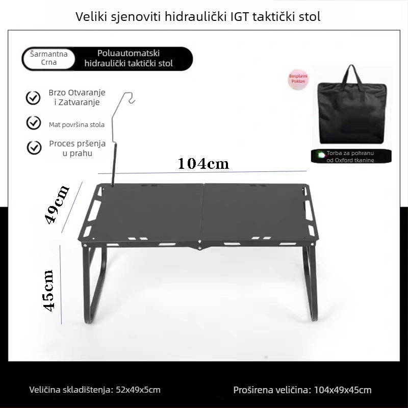 Stol od karbonskog čelika, sklopivog dizajna, kategorija: sklopivi stolovi i stolice