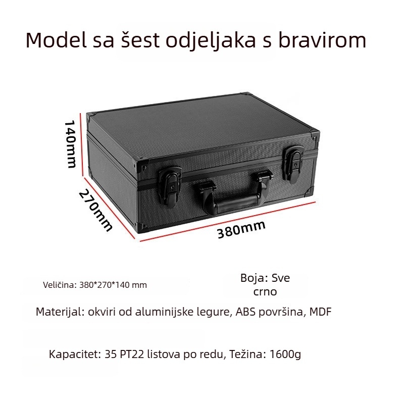 Aluminijska kutija za kartice s magnetskim zatvaračem, pravokutnog dizajna za pohranu kartica