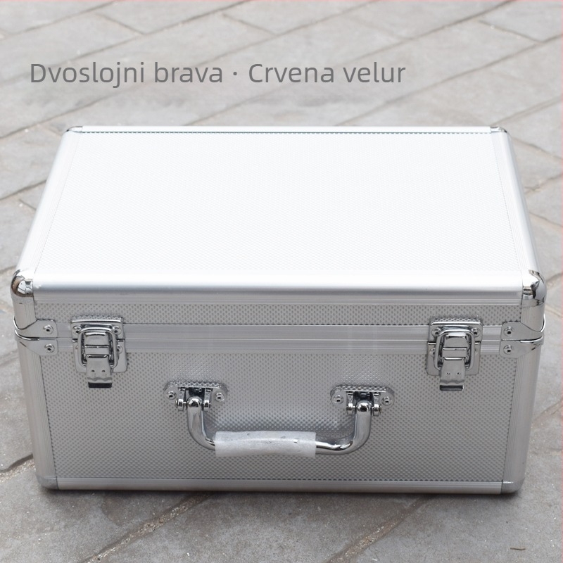 Kutija za dokumente od aluminijske legure, dvostruka lozinka — prijenosna sigurnosna kutija za alate i opremu, višenamjenski veliki spremnik za pohranu.