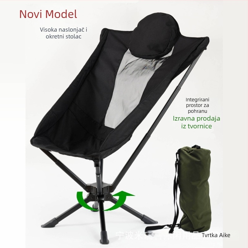 Sklopiva kamping stolica od aluminijske legure, prilagodljiva po narudžbi, nosivost 150 kg, OEM marka