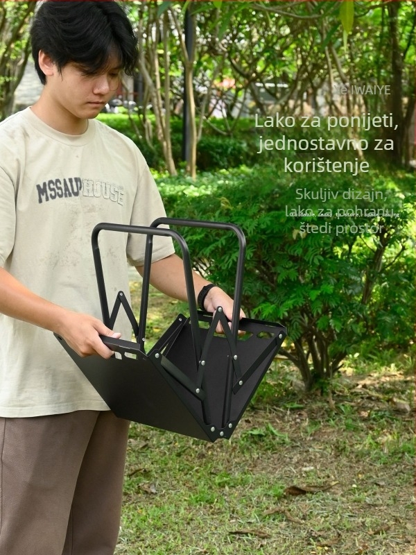 Waiye sklopivi stol od željeza za vanjsku uporabu, prijenosan, za kampiranje i roštiljanje