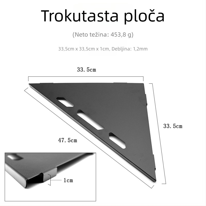 Waiye sklopivi stol od željeza za vanjsku uporabu, prijenosan, za kampiranje i roštiljanje