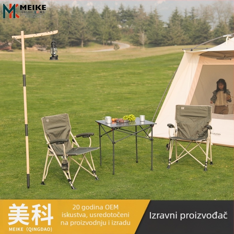 Sklopiva metalna stolica za kampiranje i piknik, nosivost 102 kg, težina 4,5 kg, stil C104S, marka Shang Pai MK.
