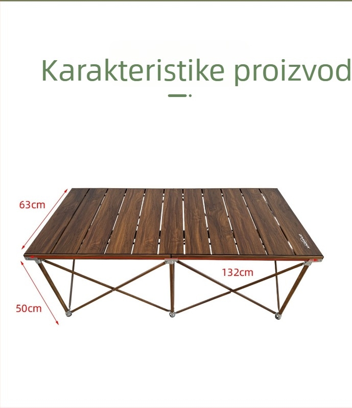 Starcano aluminijski kamping stol – podesivi, vanjski BBQ stol za automobil, prenosni