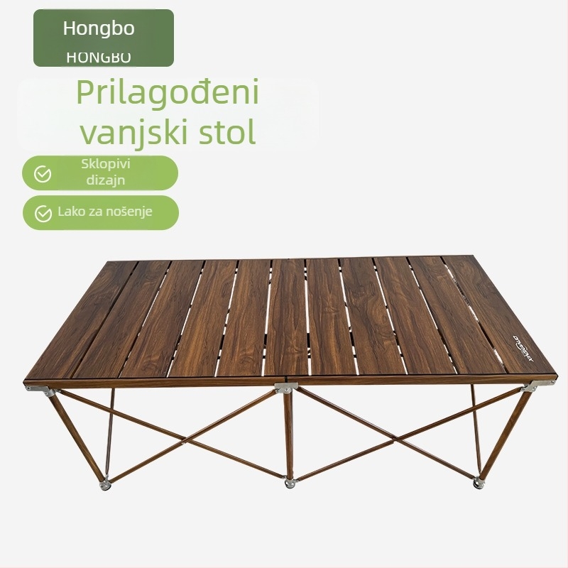 Starcano aluminijski kamping stol – podesivi, vanjski BBQ stol za automobil, prenosni