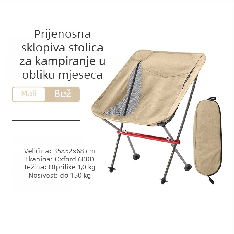 Sklopiva kamping stolica sa naslonom, aluminijska legura 7075